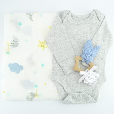 podaruchen-set-za-bebe-momche-s-bodi-pelena-i-igrachka